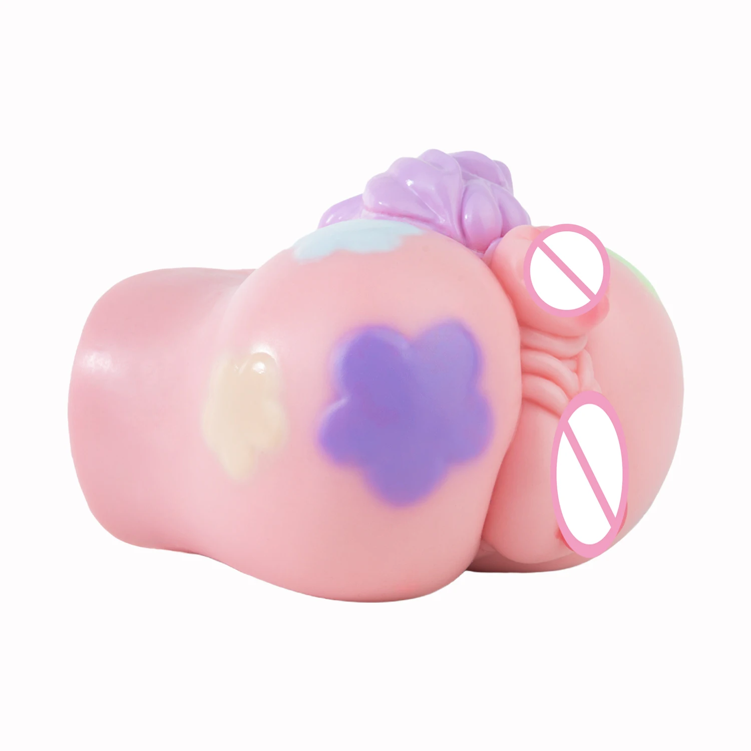 Pink Macaron Color Pony Horse Silicone Male Masturbator, 3D Realistic Vagina Two Channel Design, Penis Pleasure Sex toys for Men