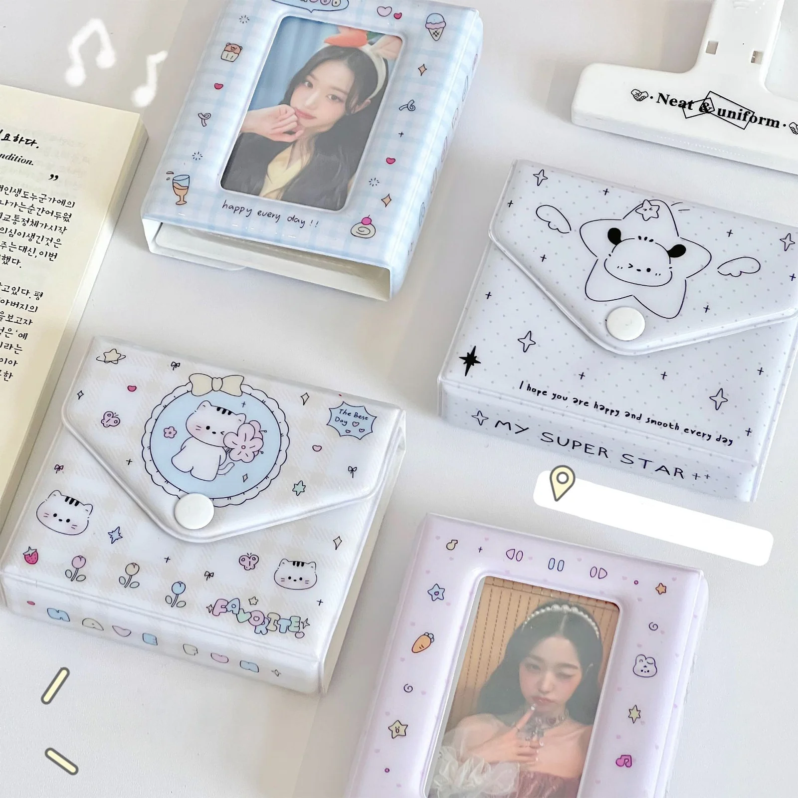 Ins Style Kpop Idol Album fotografico Raccoglitore per carte da 3 pollici Album Polaroid Mini Porta carte fotografiche Portaoggetti Raccogliere libri di cancelleria