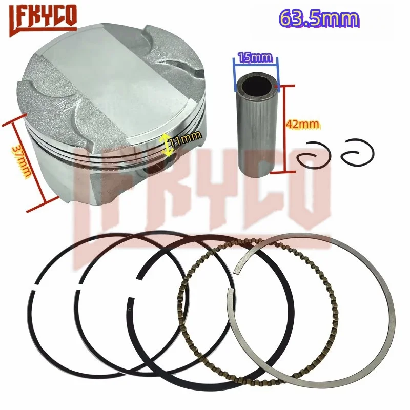 Część silnika 63,5 mm X 47,2 otworu do Honda CBR 150 150R CBR150 K15 WHV Sworzeń tłokowy 15 mm Pierścienie 0,8 * 0,8 * 1,5 Zestaw akcesoriów motocyklowych
