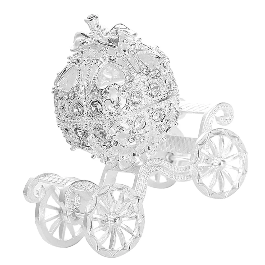 

Elegant Pumpkin Trinket Box Metal Jewelry Storage Home Decor Gift Idea Carriage Jewel Trinket Boxes Bedroom Display Case