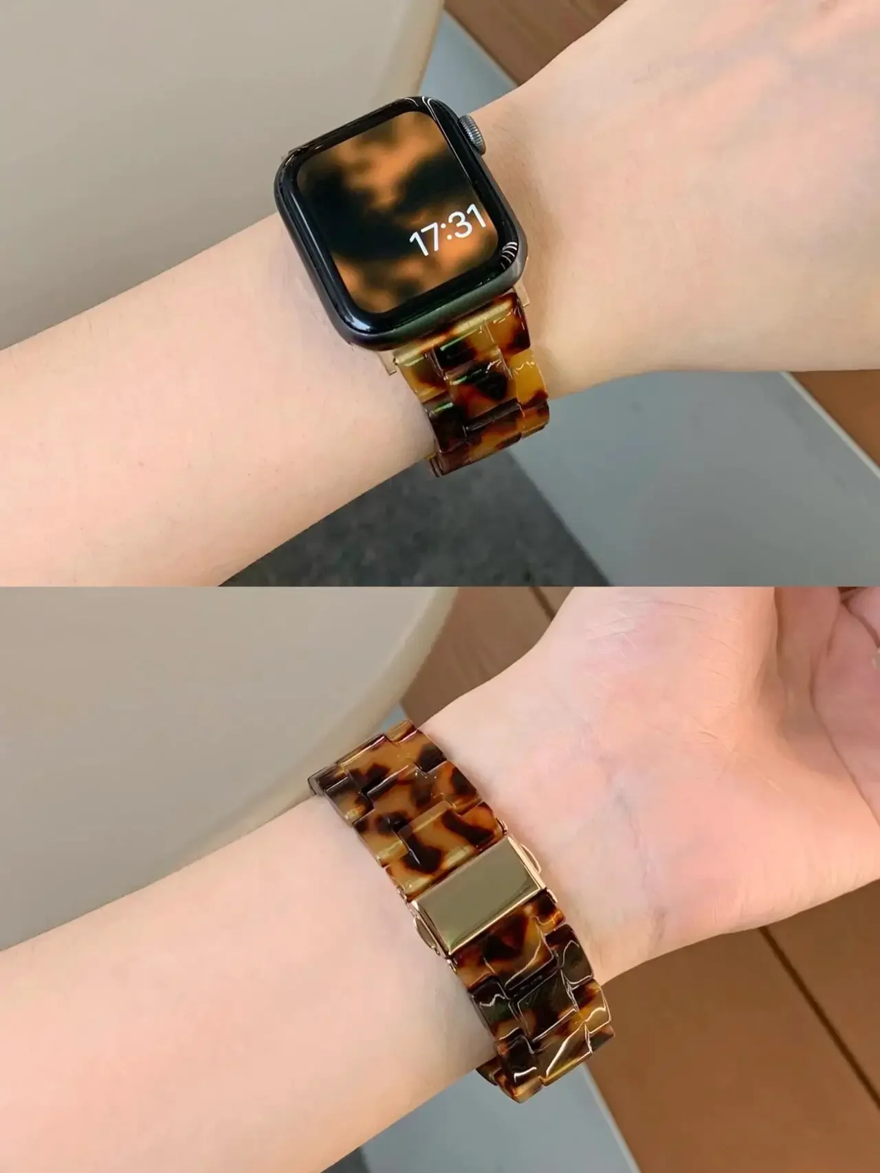 

Resin Strap Correa for Apple Watch Band 44mm 40mm 45mm 49mm 38mm 42mm 41mm Fashion Wrist Band for IWatch Series 8 7 6 5 4 3 2