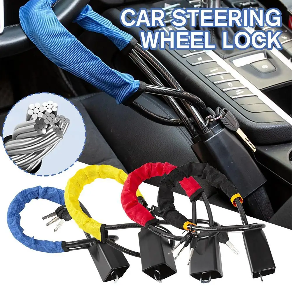 

Car Steering Wheel Lock With Seat Belt Buckles Sturdy Lock Theft Prevention Anti Device Lock For Most Vehicles