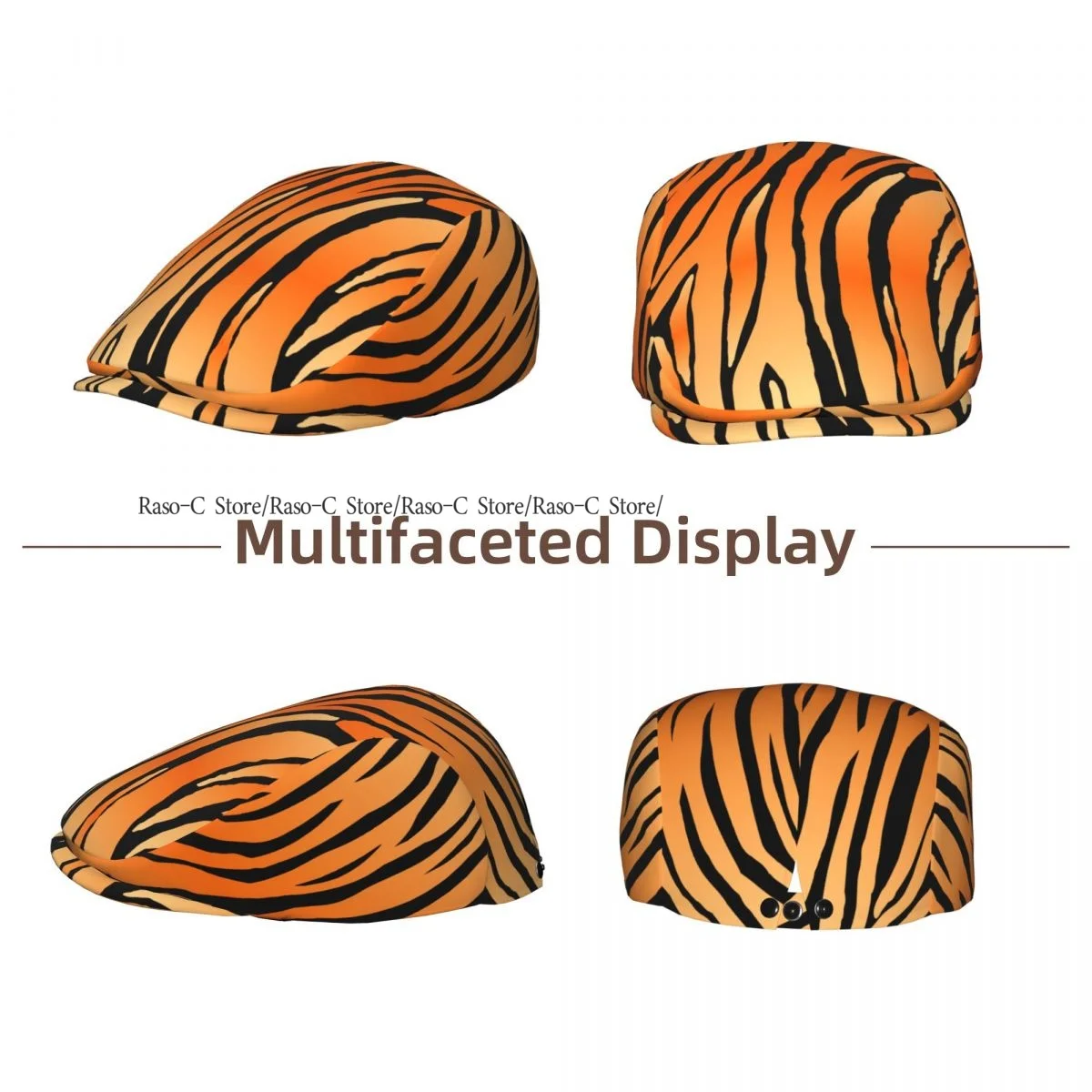 Flat Cap Men Women Newsboy Cap Abstract Tiger Skin Print Driving Bunnet Ivy Hat Bakerboy Hat Spring Summer Boina