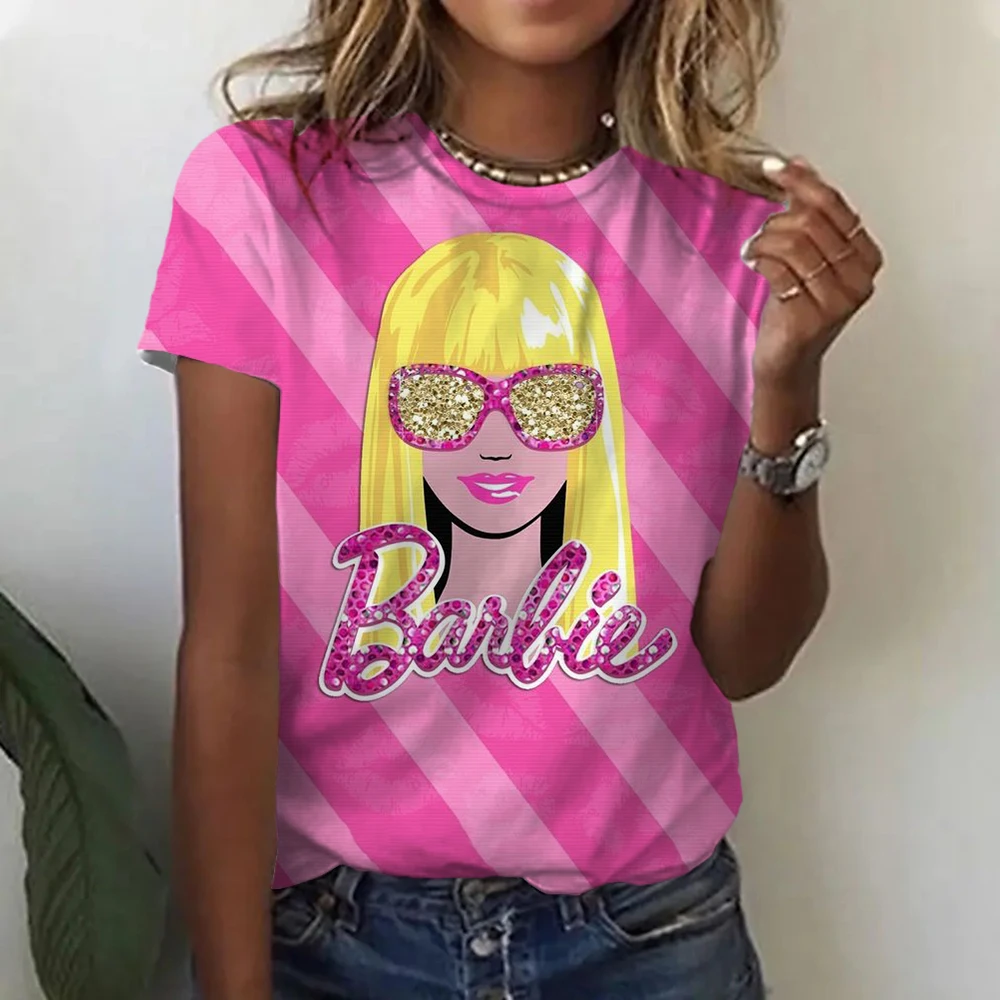 Barbie t-shirt Sweet Hot cllorful Delicate top elegante Soft Fashion Girlish Lovely Girls Gift Short Undershirt Trendy