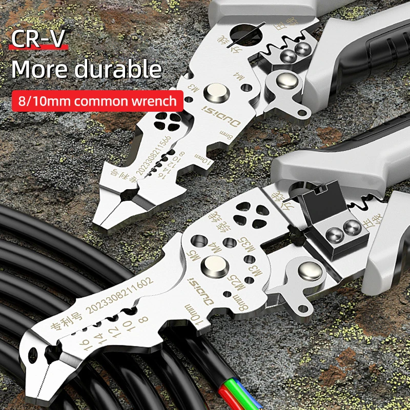 12 in 1 Wire Stripper Crimper Cable Cutter Multifunctional Stripping Crimping Pliers Terminal Hand Tool