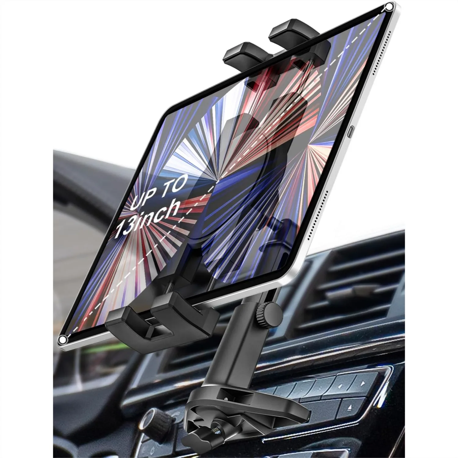 

CD Slot Tablet Holder for Car - Height Adjustable Car Tablet Mount, 360° Rotation, Universal for 4.7-13" Devices
