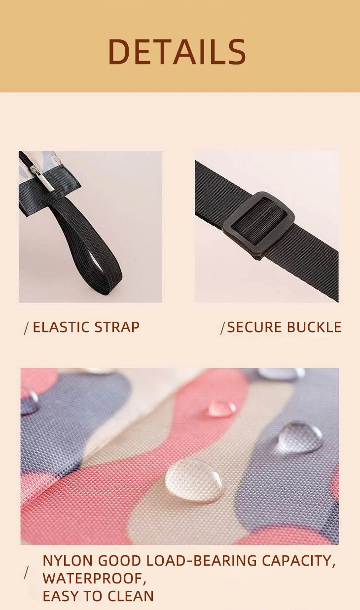Tarnmuster Nylon Tragetasche Große Kapazität Faltbare Einkaufstasche mit Griff – Detail 9