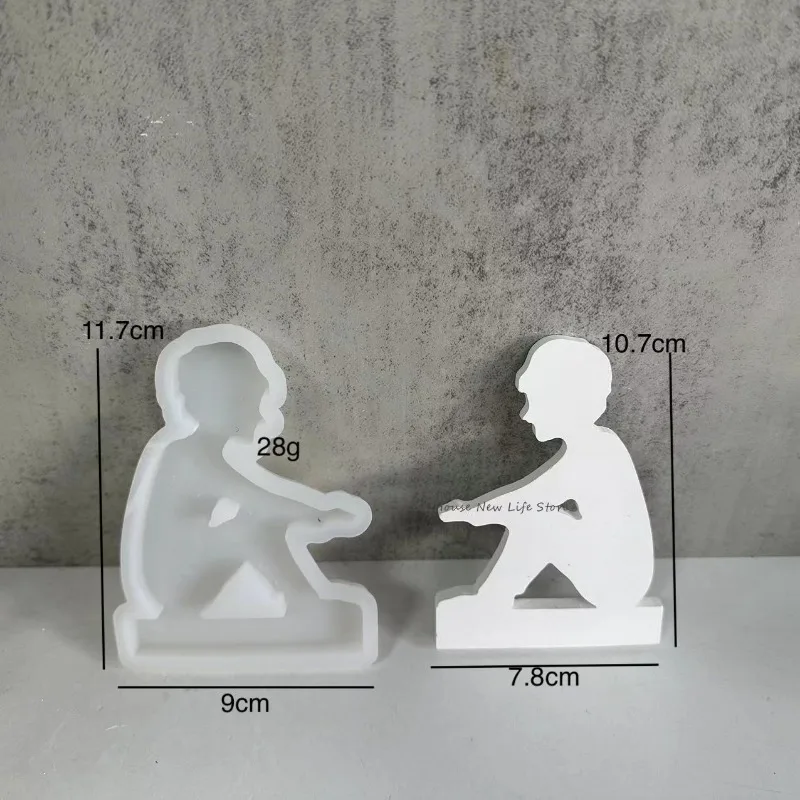 Valentine\'s Day Candle Holder Silicone Mold Couple Candlestick Mould DIY Aromatherapy Cement Gypsum Ornaments Decoration Mould