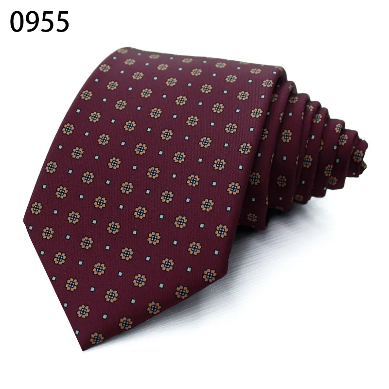 Personalized printed hand tie in stock, business polyester imitation silk, high-end diamond patterned men's tie, fashionable gif