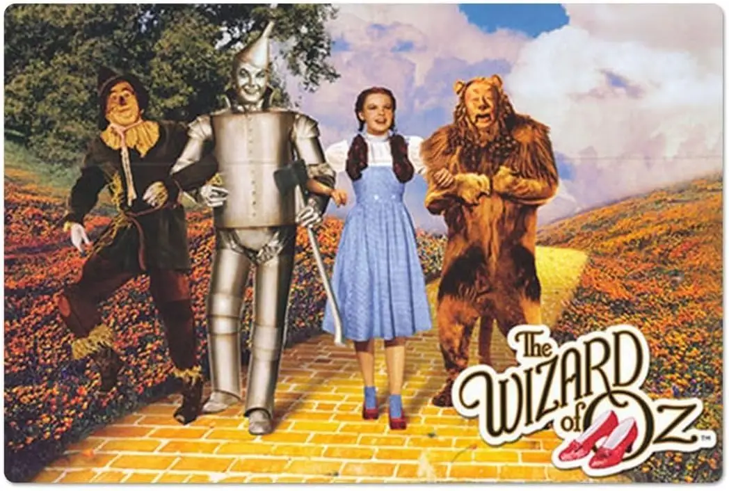 Horde Retro Children's Movie Posyers Girl and Tin Man, The Scarecrow, The Cowardly Lion Classic Film Tin Signs Funny Party D