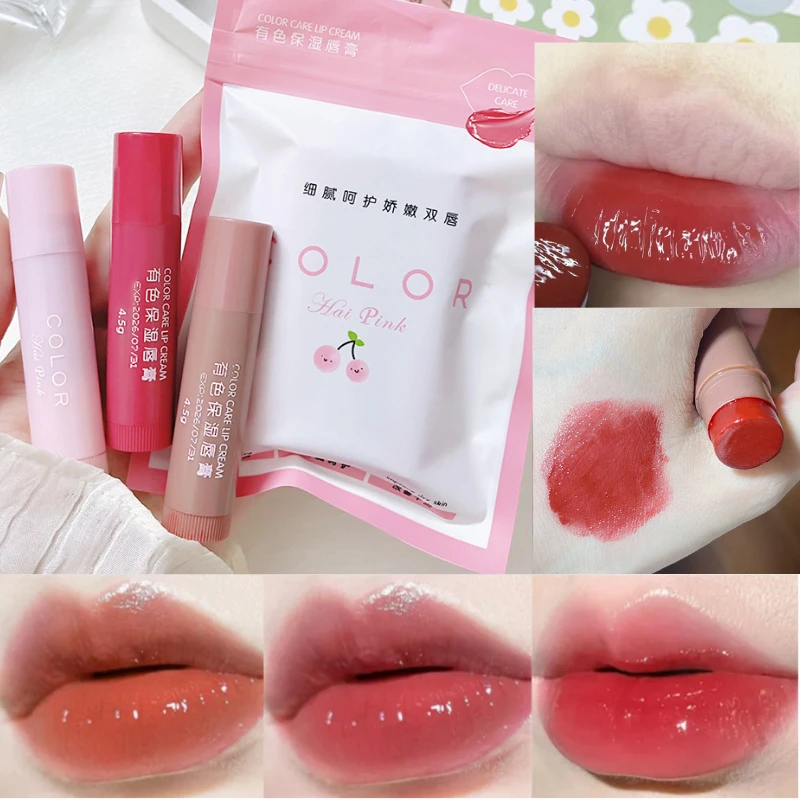 Lippenstift, süßer roter Farbton, Make-up-Pflege, Kosmetik, farbiger Lippenbalsam, Lippenstift, feuchtigkeitsspendend, verblassende Lippenlinie, Anti-Trocknungs-Lippen-Make-up-Set