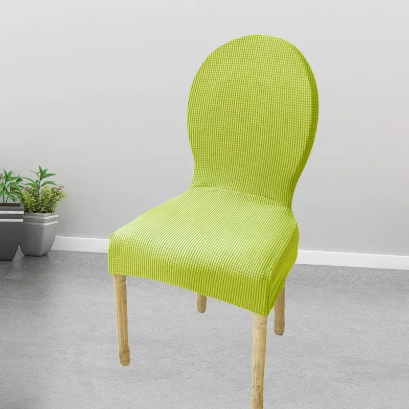 yesRound Backed Chair Covers Dining Room Elastic Seat Cover Kitchen Protector Case Chair Cover Stretch Hotel Banquet Stool Cover
