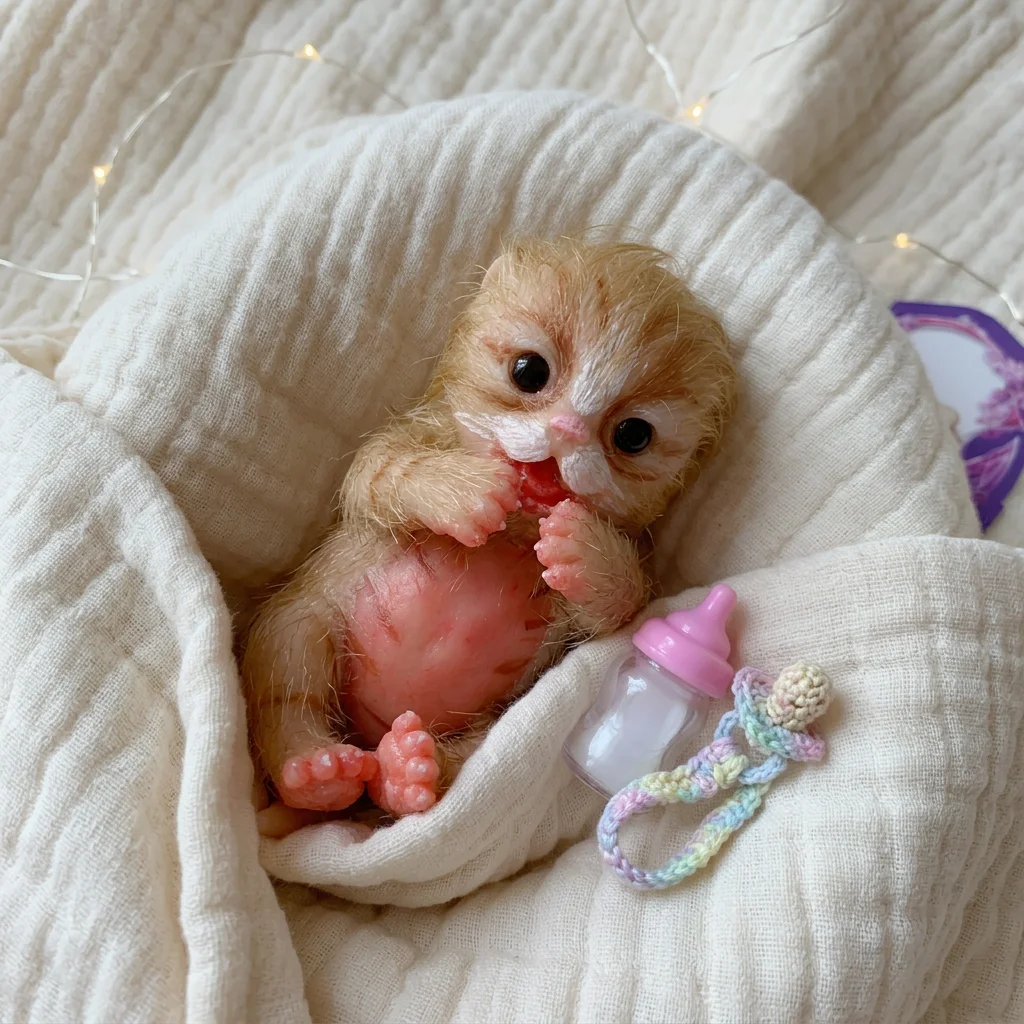 دمية قطة واقعية مصنوعة بالكامل - مراجعة Reborn Baby Doll Silicone Realistic وسعره