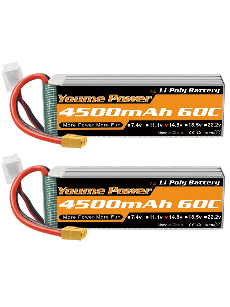 Youme 4S 4500mah Lipo Batterie 14,8 V 60C T XT60 EC5 Für RC FPV Flugzeuge Drone Racing boot Auto Teile