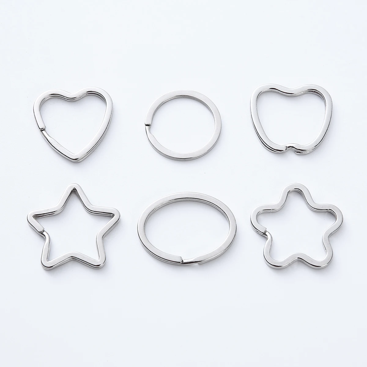 5/10/20/50pcs Metal Key Rings Love Star Shaped Keychain Open Ring Keyings for Jewelry Making DIY Handcrafts Supplies