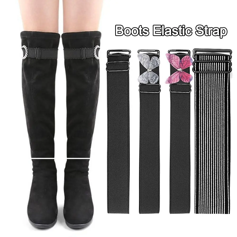 Boots Fixing Elastic Strap Keeper Adjustable Holding Loose Belt Anti-slip High Boot Self-Adhesive Tape for Women Shoe Laces Kit