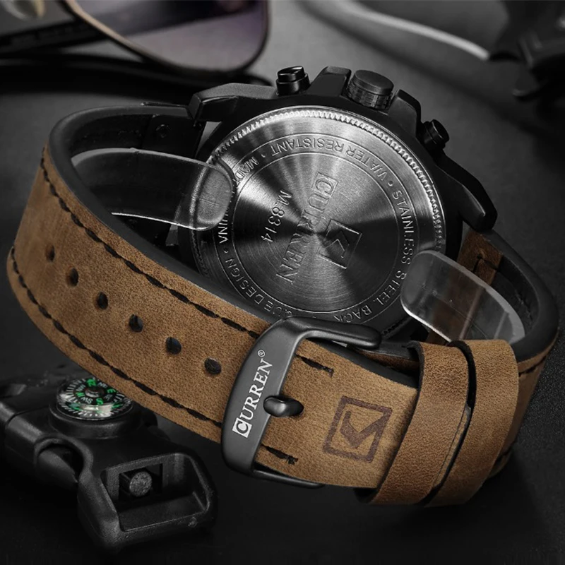 Male Wristwatch Clock Montre Homme CURREN 8314 Top Brand Luxury Leather Quartz Men Watches Date Business Sport Watch For Men view 2
