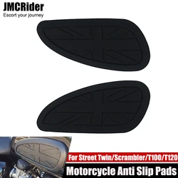 Motorcycle Side Fuel Knee Tank Pad Rubber Stickers FOR Street Twin/Scrambler/Cup 900 T100/T120 Twin Thruxton 1200