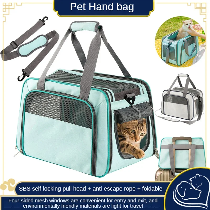 Pet Handbag Pet Supplies Cat Bag Pet Carrying Bag Breathable Large Outing Cat Bag Pet Backpack Cat Bag Cat Carrier Transport