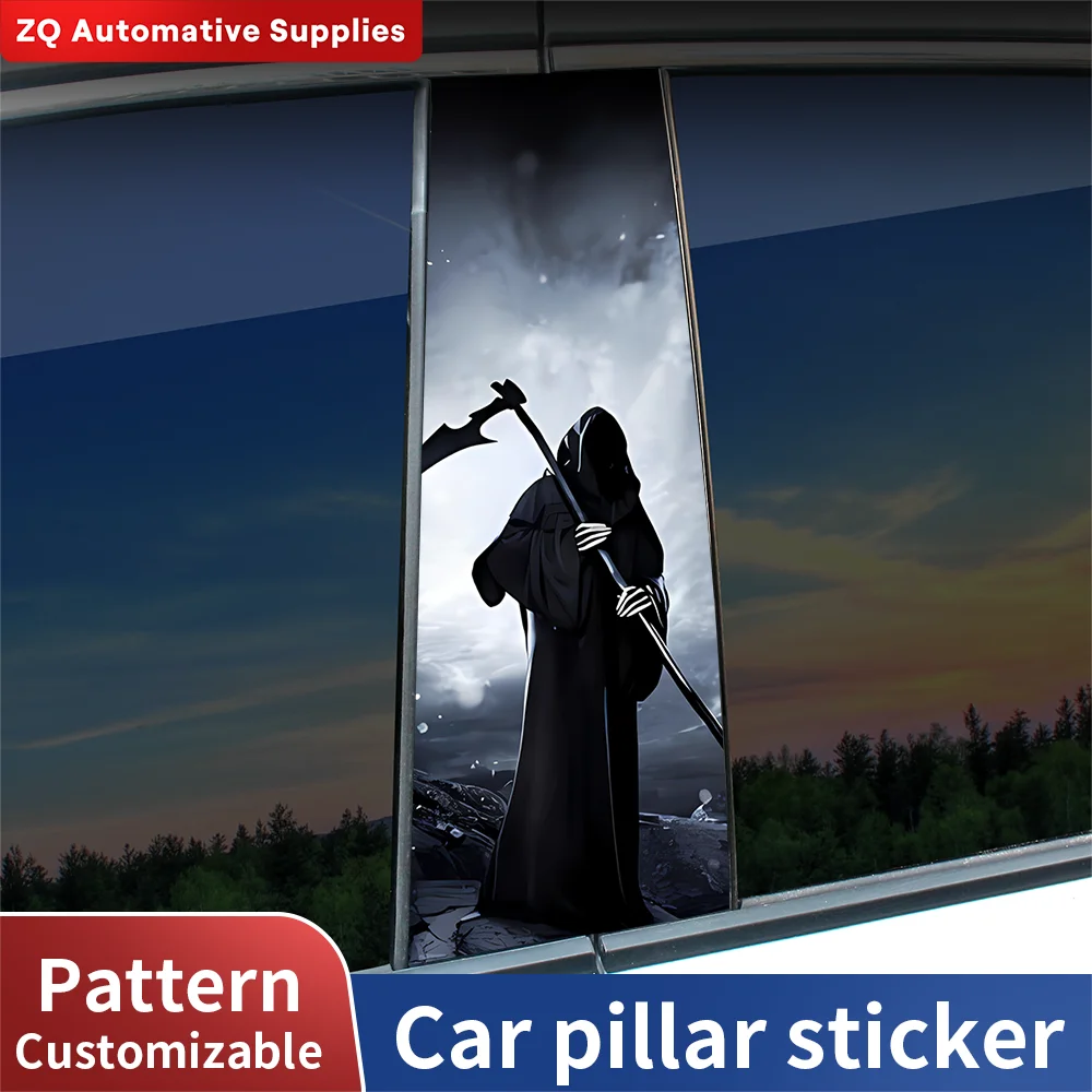 

Death Sickle Car Stickers Auto B-pillar Car Center Column Decor Cover Scratches Waterproof Sunscreen Vinyl Decals Accessories