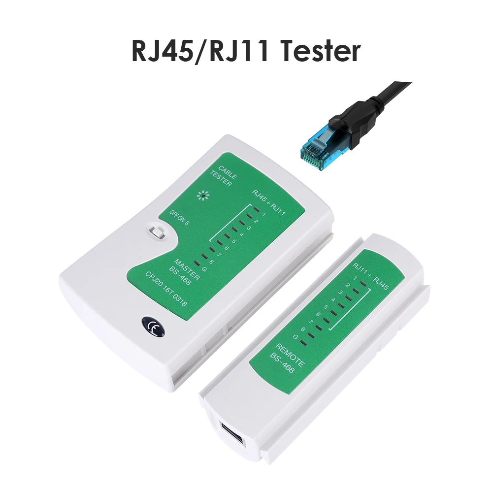 كاشف سلك شبكات خط إيثرنت جهاز اختبار كابل الشبكة المحمول جهاز اختبار كابل الشبكة RJ45 RJ11 LAN UTP