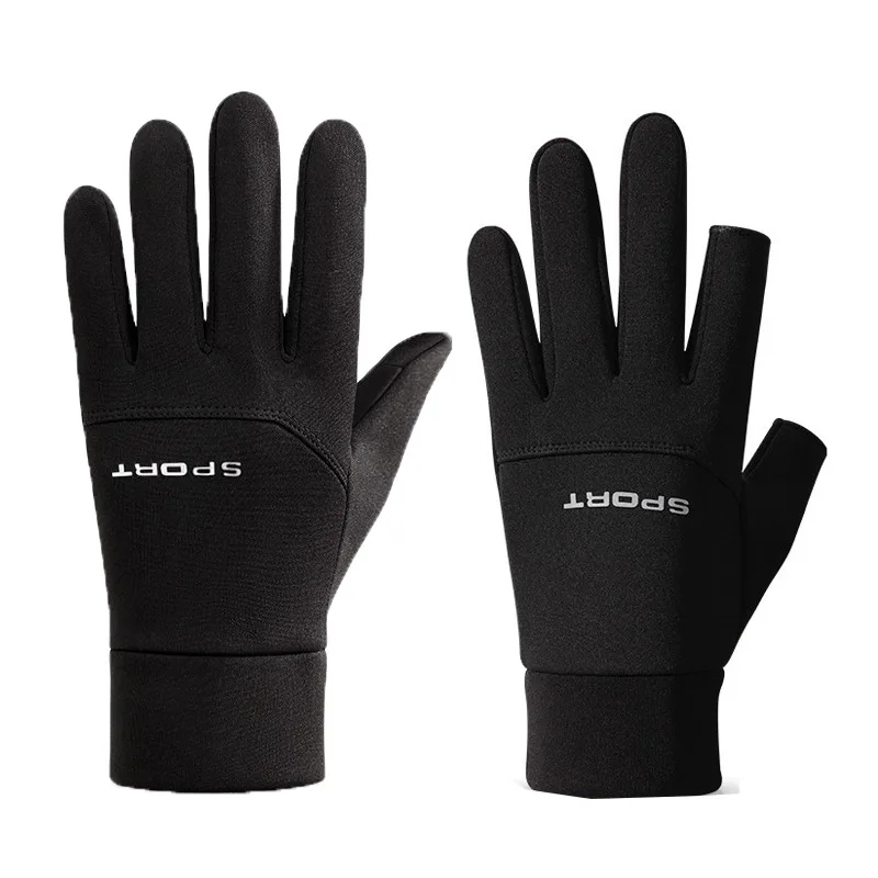 1 paar Winter Angeln Handschuhe 2 Cut Finger Frauen Männer Universal Warm Halten Angeln Schutz Anti-slip Handschuhe Outdoor angeln
