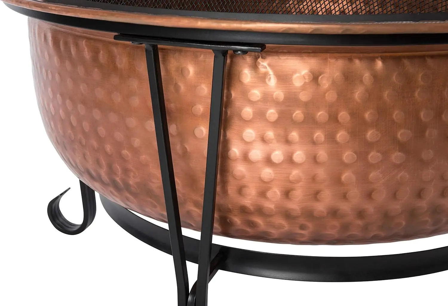 62665 Fire Pit Palermo Copper with Steel Stand Wood Burning Lightweight Portable Outdoor Firepit Included Mesh Spark Screen