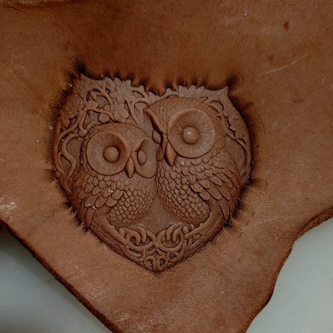 

Алюминиевая форма для тиснения резьбы по коже растительного дубления, ручная работа, дизайн совы, штамп для тиснения кожи