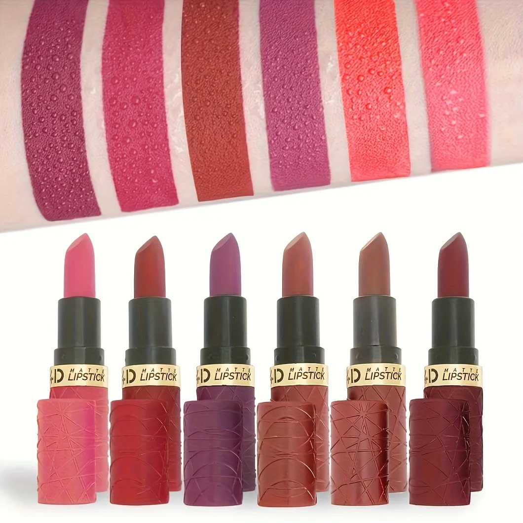 A set of 6 newly launched long-lasting brownish-red lipsticks