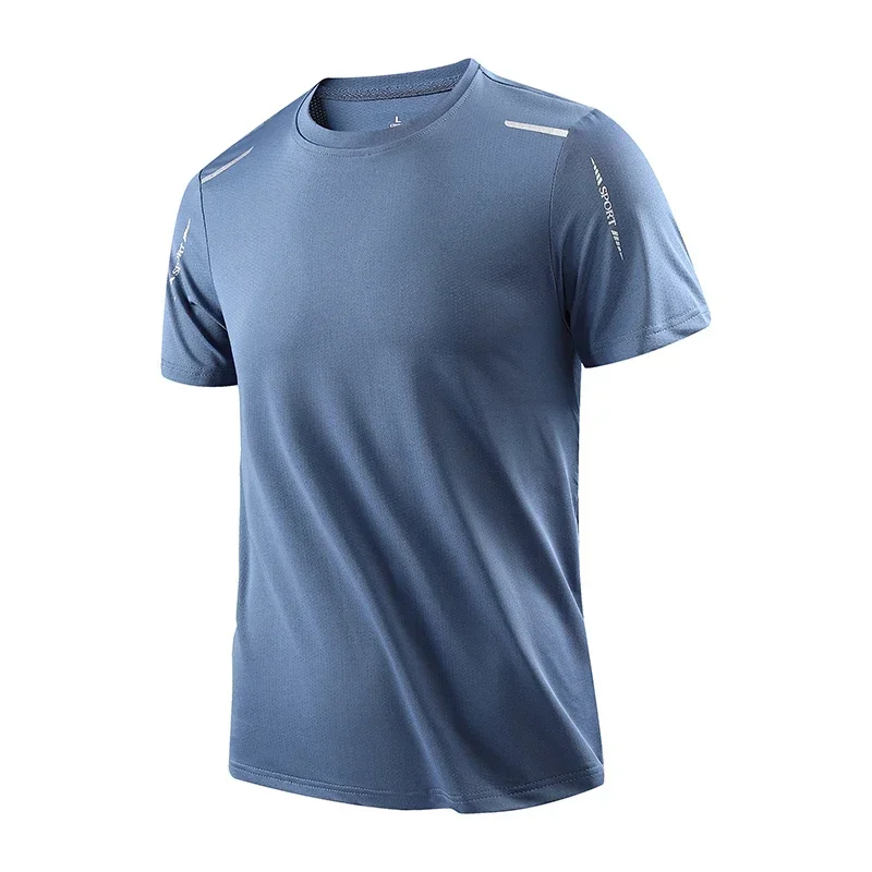 Ice silk short-sleeved T-shirt men summer quick dry cool feeling sports mesh breathable for outdoor sports hiking fishing image 4