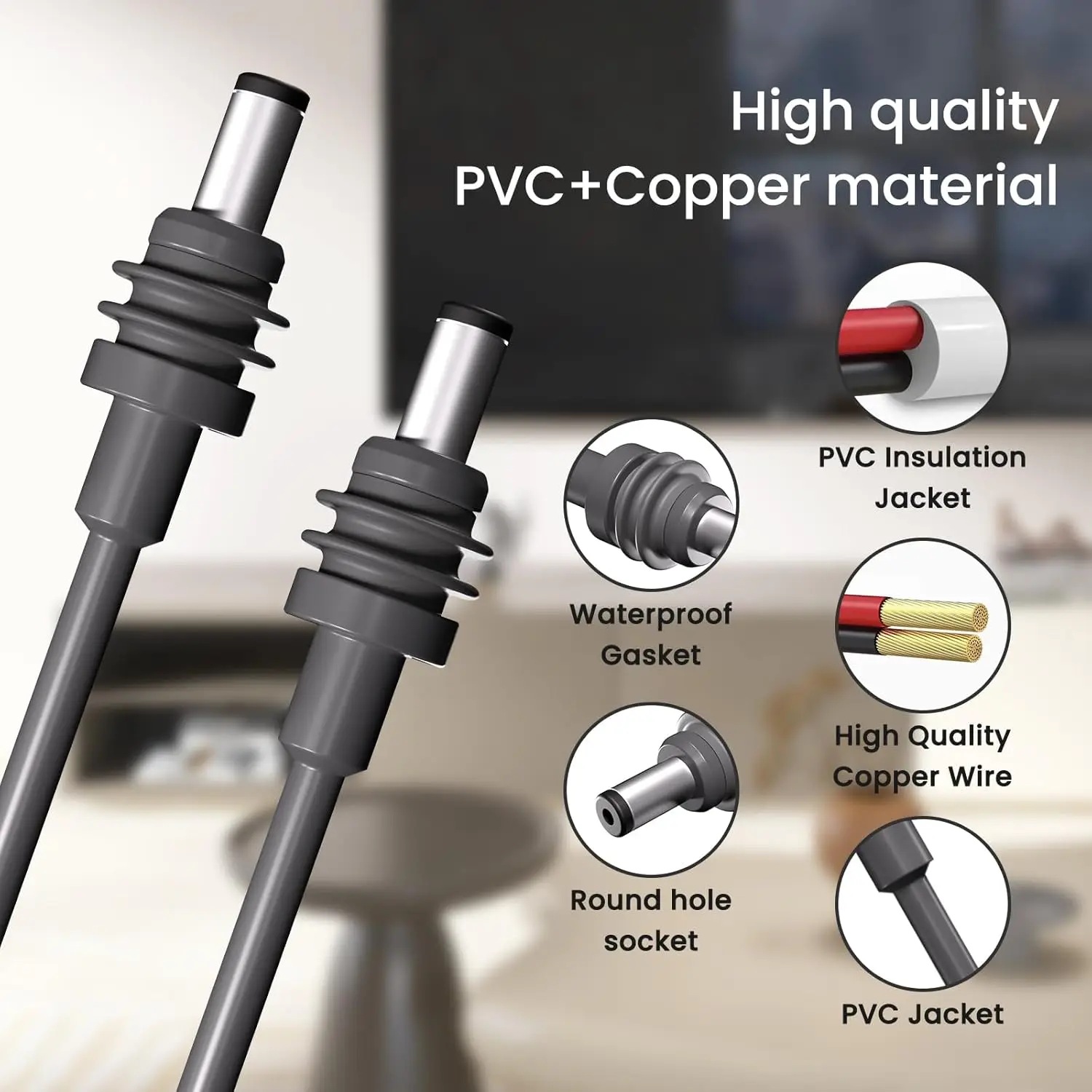 For Starlink Mini DC Power Cable 2/5/10M USB Type-C Replacement Cable Waterproof Outdoor Starlink Mini Cable PD Source