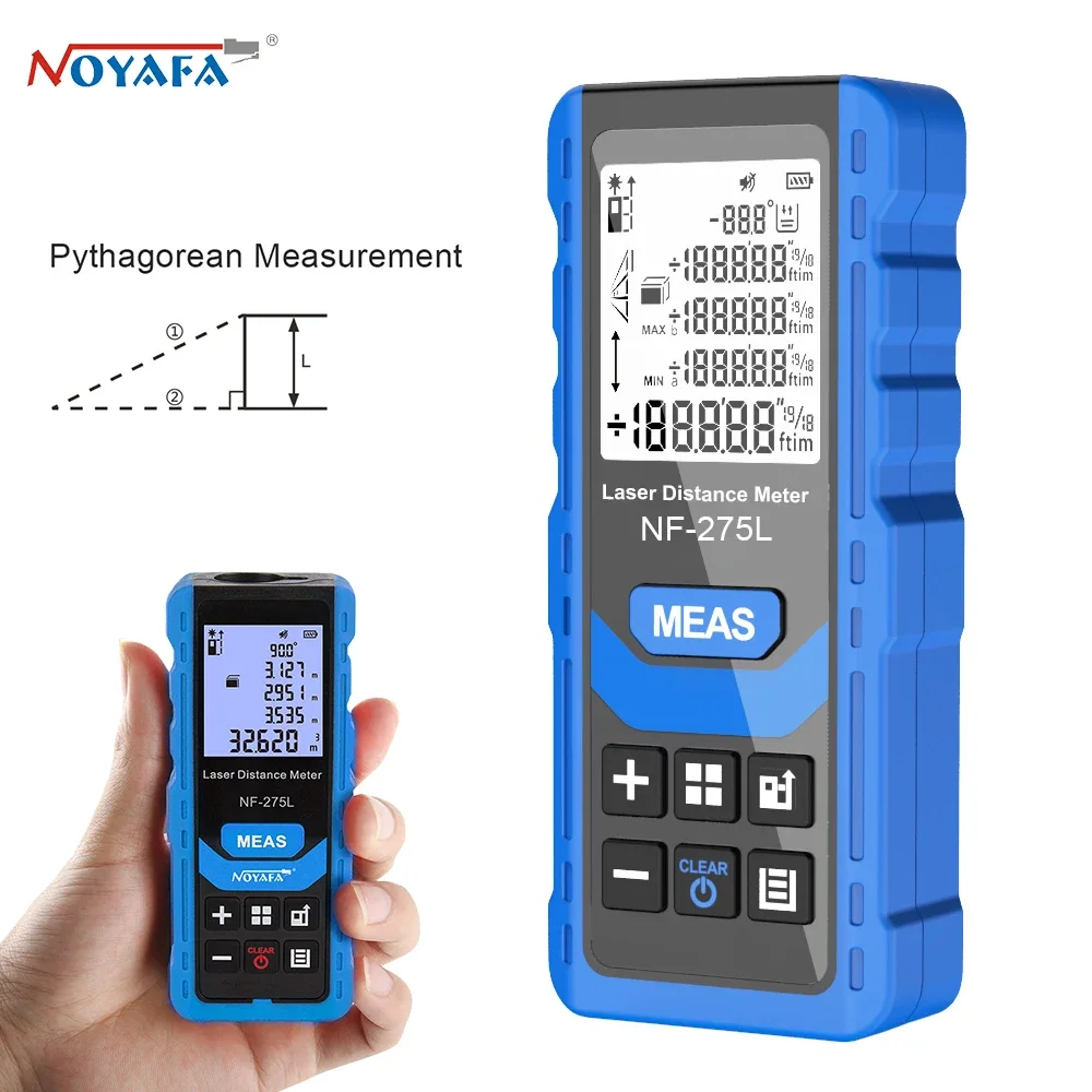 Noyafa NF-275L Laser Distance Meter 60-120M Rangefinder Tape Range Finder Electronic Level Test Instrument digital meter laser