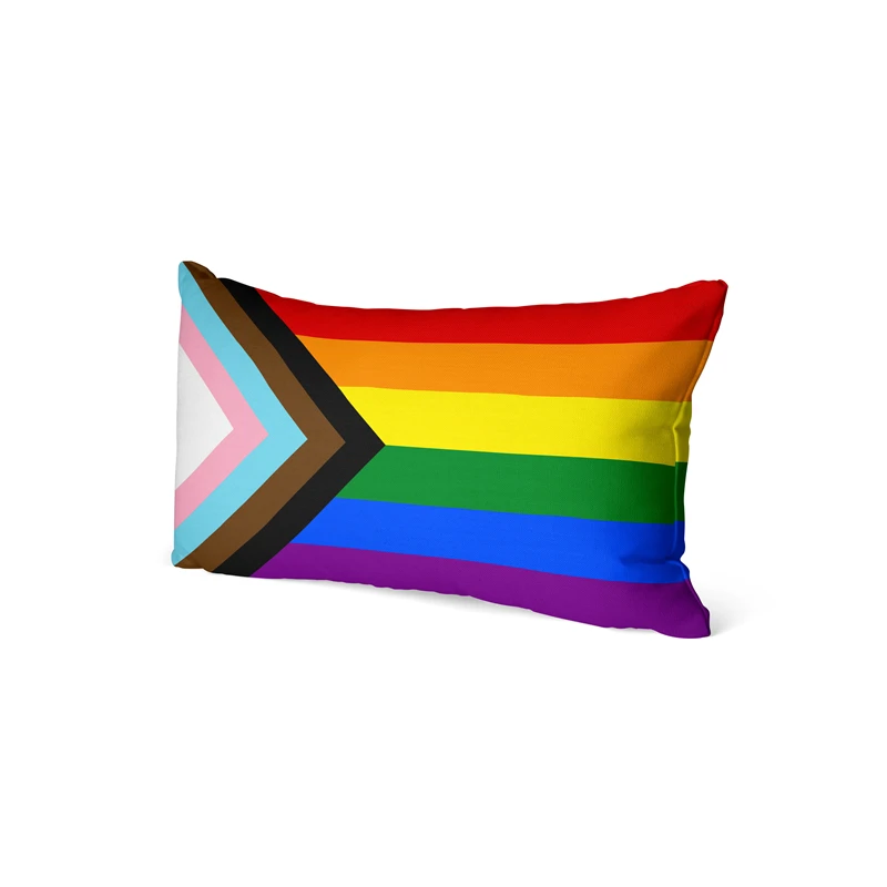 Aertemisi 20'' x 12'' Progress Pride Flag American Rectangular Throw Pillow Cushion Covers Cases Pillowcases 50cm x 30cm