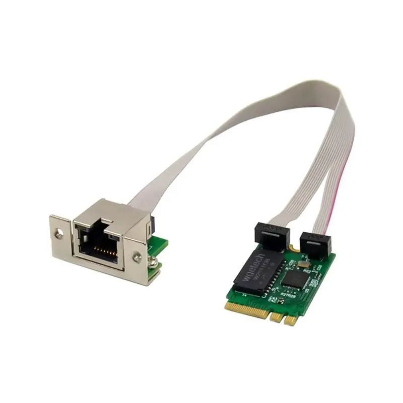 AED6-1Set M.2A+E RTL8111F Gigabit Network Card Single Port RJ45 Ethernet Network Card Industrial Computer LAN Network Card Green