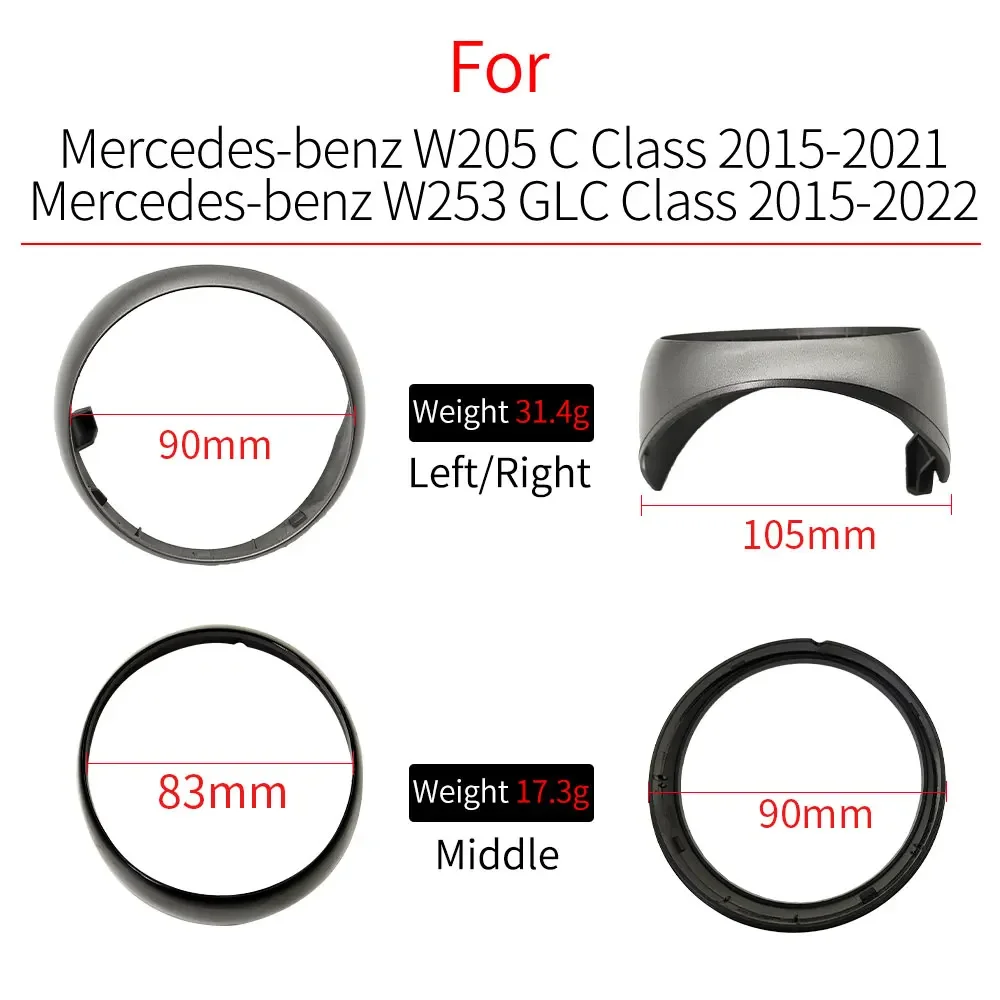 Dla Mercedes W205 W253 Samochodowa Kratka Nawiewu Klimatyzacji Pierścień Zewnętrzny Ramka Zewnętrzna Pokrywa Dla Benz Klasy C GLC C180 C200 GLC300