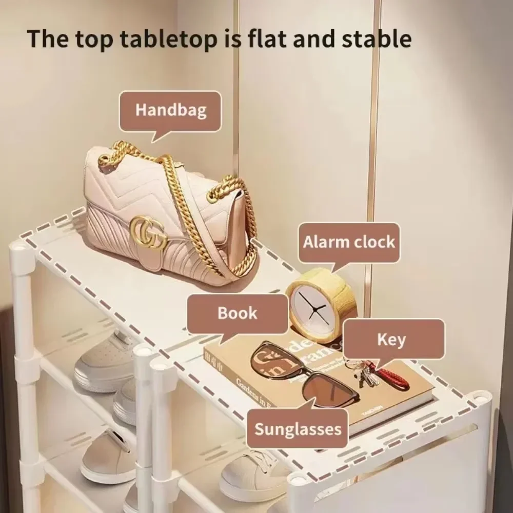 The Door Entrance Shoe Rack Multiple Layers Stackable Footwear Organizer RackSpace Saving Shoe Cabinets Corner Shoe Cabinets