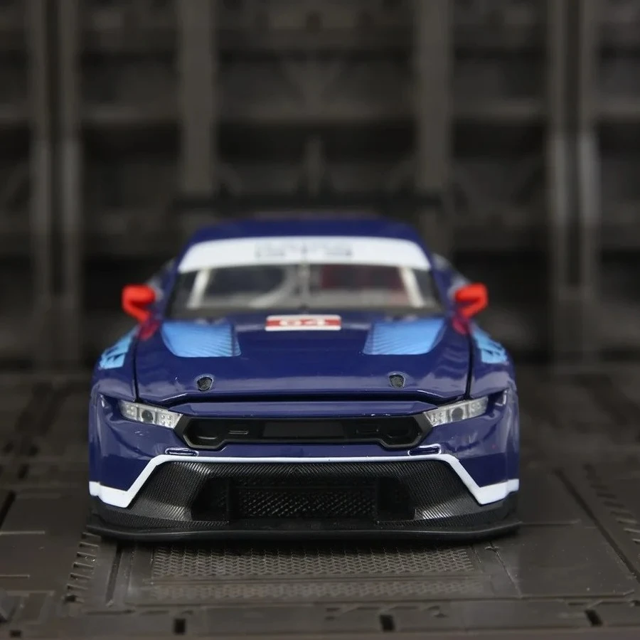 For 1:24 Simulation Mustang GT3Rally Racing Alloy Car Model 3 Door Opening with Sound and Light Toy Car Gift Advanced Collection