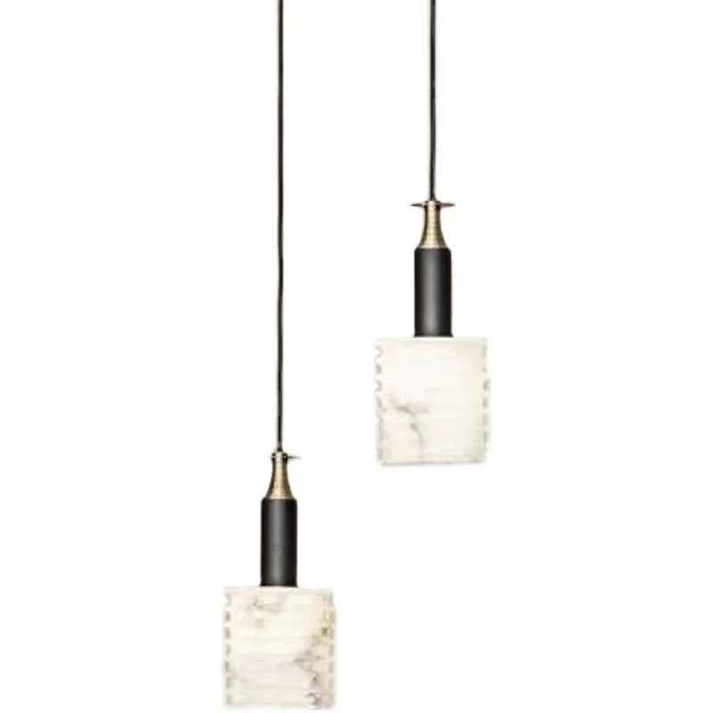 

Natural marble chandelier restaurant bar counter background wall bedroom bedside single head all-copper chandelier