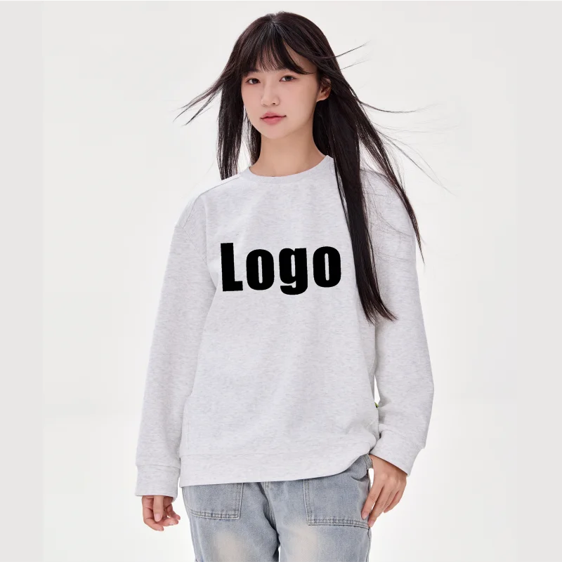 Hochwertiges Unisex-Sweatshirt mit Rundhalsausschnitt, anpassbare Drucke, gestickte Logos, bequeme Herbst-/Winter-Casual-Grundlagen, 2025, neu
