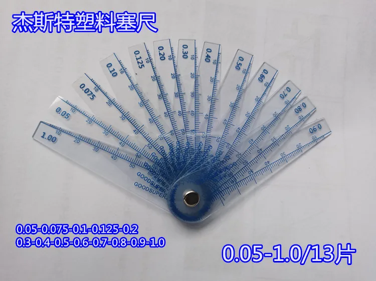 Plastic feeler gauge 0.05-1.0-1.5-2.0-3.0 13-18-20 pieces thick gauge