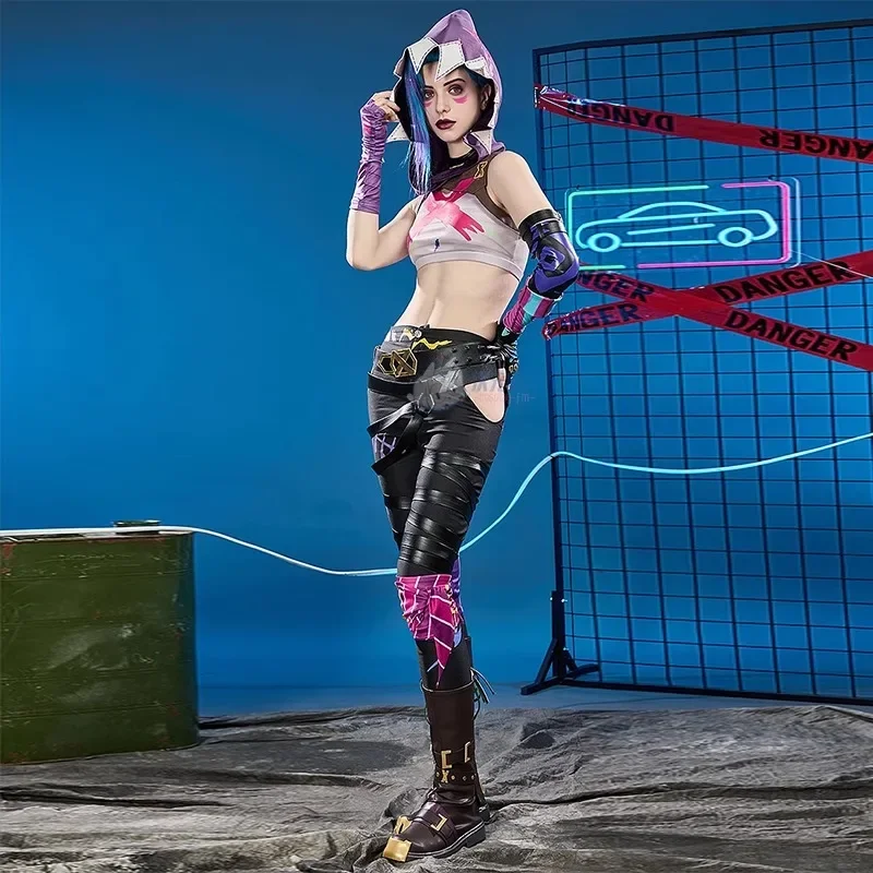 2026 Crit Prodigy Jinx تأثيري الجلد الزي شعر مستعار الدعامة المرأة كرنفال زي لعبة LOL غامض 2 فضفاض مدفع Jinx تأثيري حلي #5