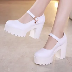 8cm 10cm Small Size 32-43 Shallow Block High Heels Shoes Spring 2026 Thick Bottom Platform Pumps for Model Dress Wedding Office