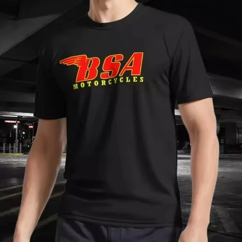 

BSA Motorcycle Active T-Shirt Funny Logo American Men T-Shirt Men Women Fashion Street Sports Short Sleeve