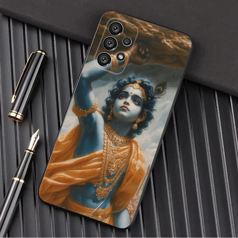 Vishnu Hare Krishna Phone Case For Samsung Galaxy A13,A21s,A22,A31,A32,A52,A53,A71,A80,A91 Soft Black Shell