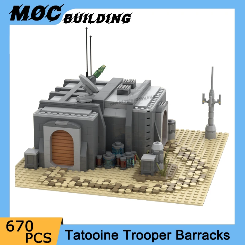 

Movie Castle MOC Building Blocks Tatooine Trooper Barracks Modular Street View Model DIY Assembly Bricks Collection Toys Gifts