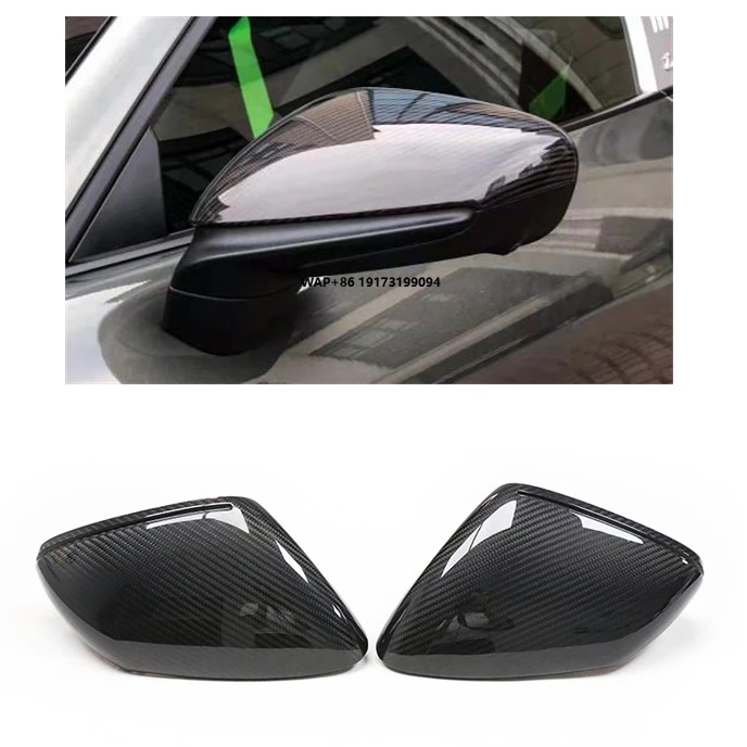 

For 992 Taycan Dry Carbon Fiber Rearview Mirror Cover Replacement Style Exterior Side Mirror Cover