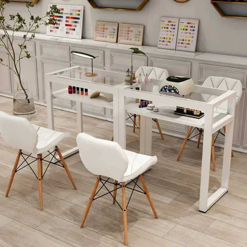 Mesas para Manicura profesional, muebles modernos para salón de Manicura, color blanco