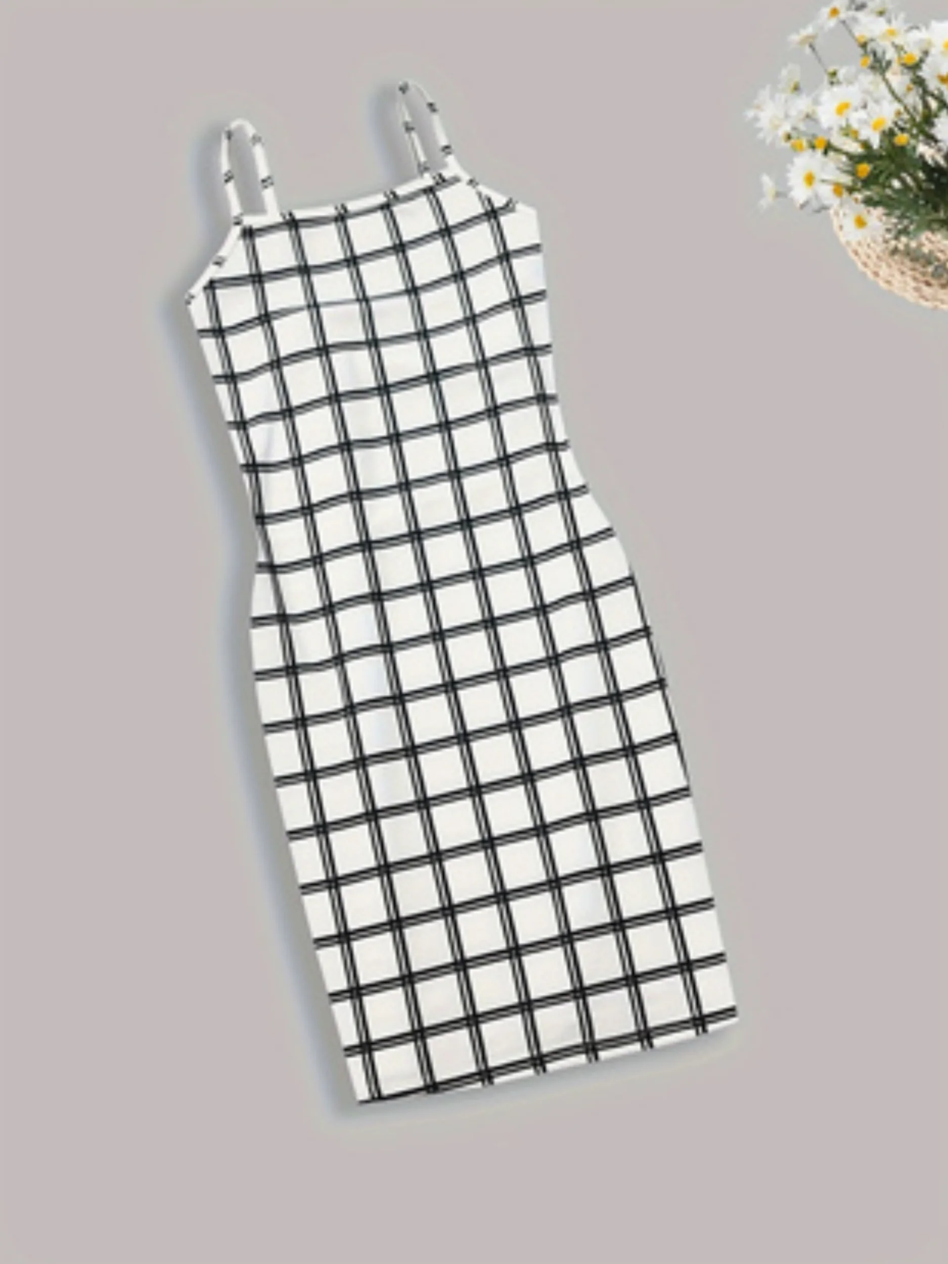 Fashion women's checked dress set of two pieces