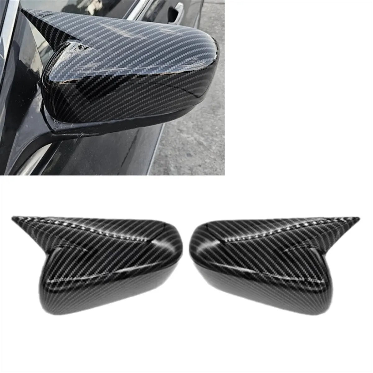 11-Car Side Wing Mirror Cover Rearview Mirror Shell Carbon Fiber Trim Cover for Honda Accord 2003-2007