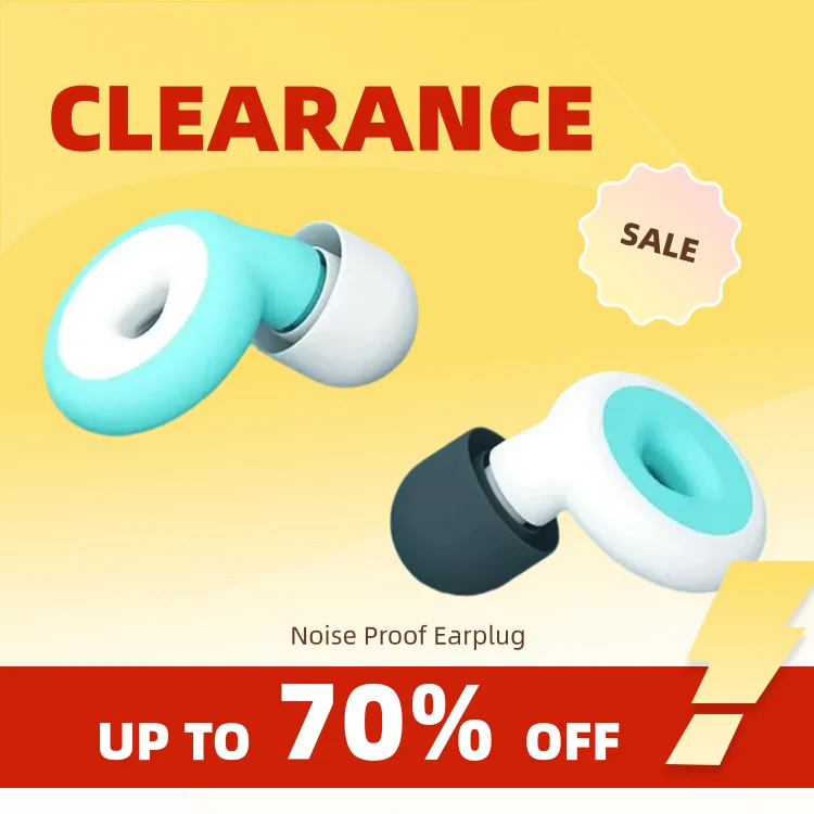 Clearance_1Pair Sleep Noise Reduction Earplug Soft Silicone Ear Muffs Noise Protection Travel Reusable Swimming Waterproof Ear P